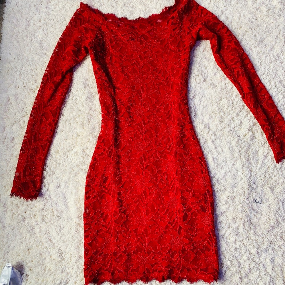 red tight dress